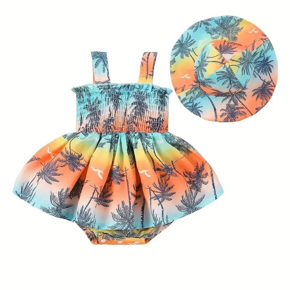 Other - Baby Girl Summer Fashionable And Comfortable Casual Romper Dress And Hat